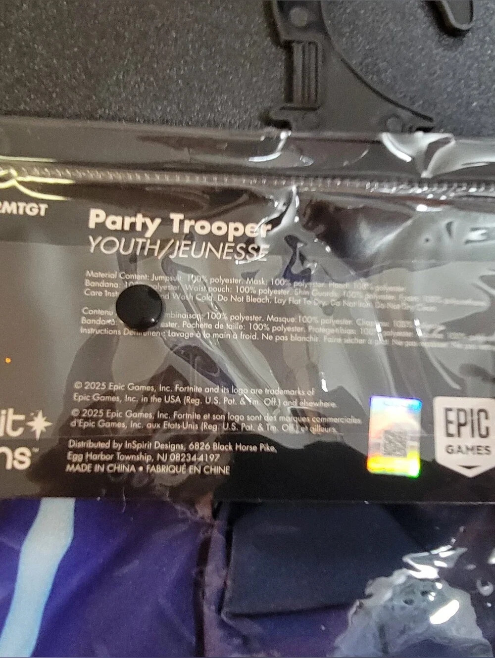 Party Trooper Youth Costume - Blue & Black